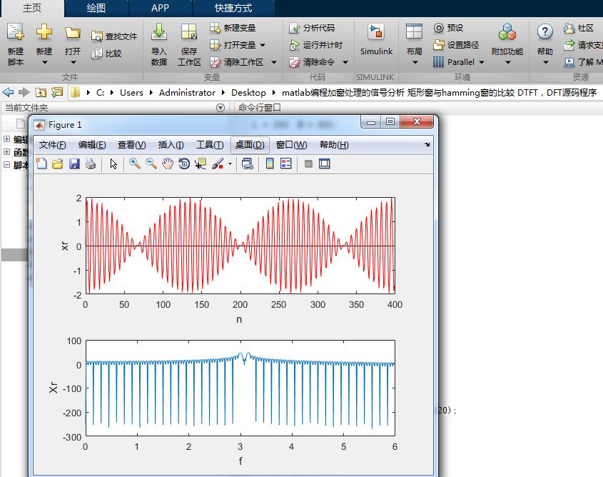 matlab̼Ӵźŷ δhammingıȽ DTFTDFTԴ